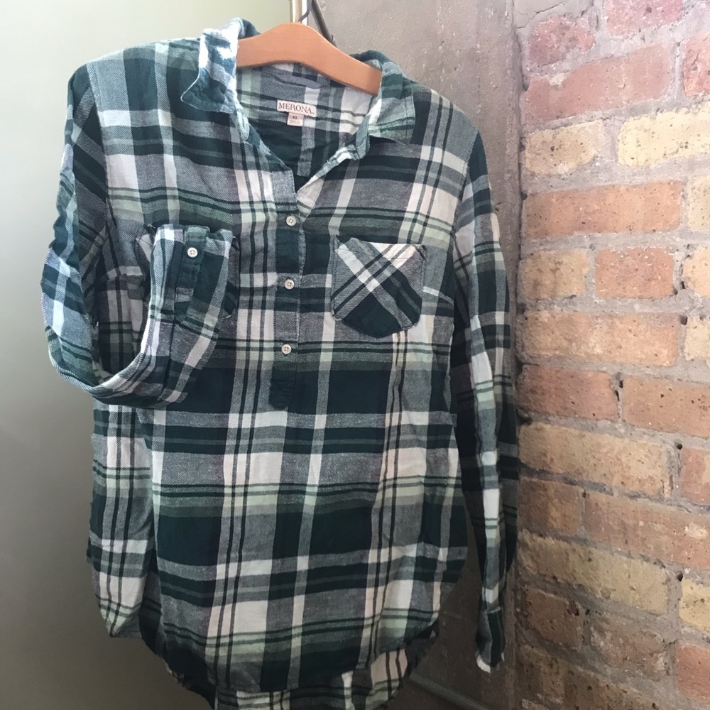 Green plaid flannel